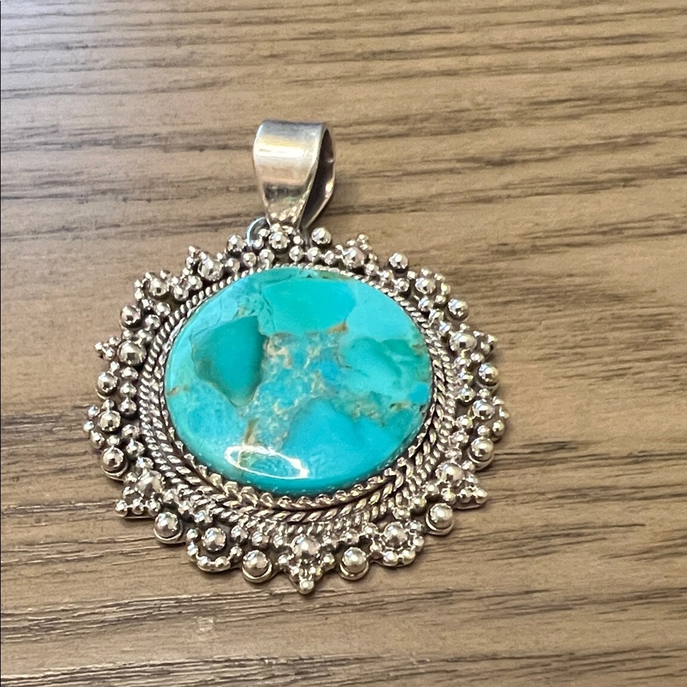 Sterling Mojave Turquoise Statement Pendant